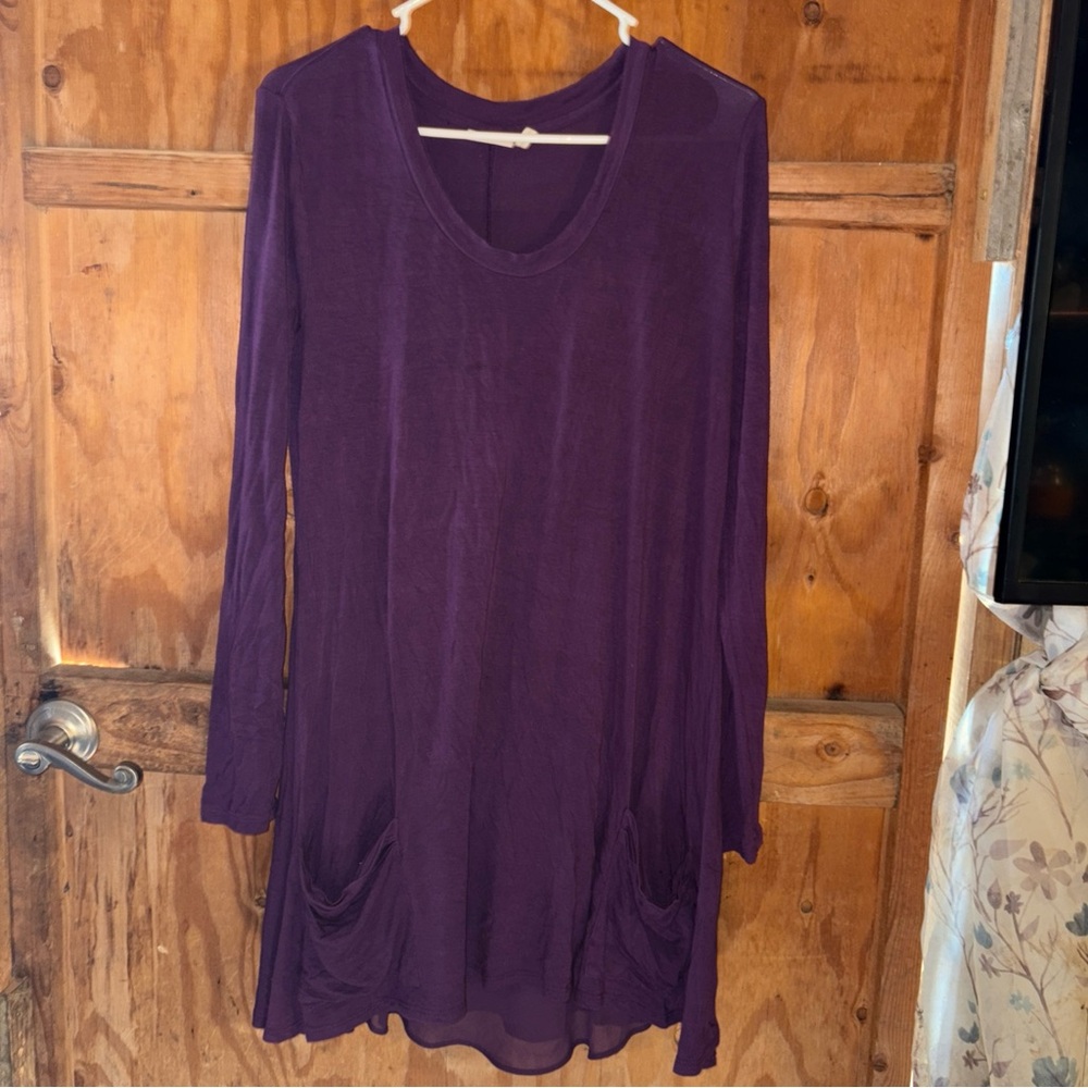 Purple Long Sleeve Women's Top Logo by Lori Goldstein size M